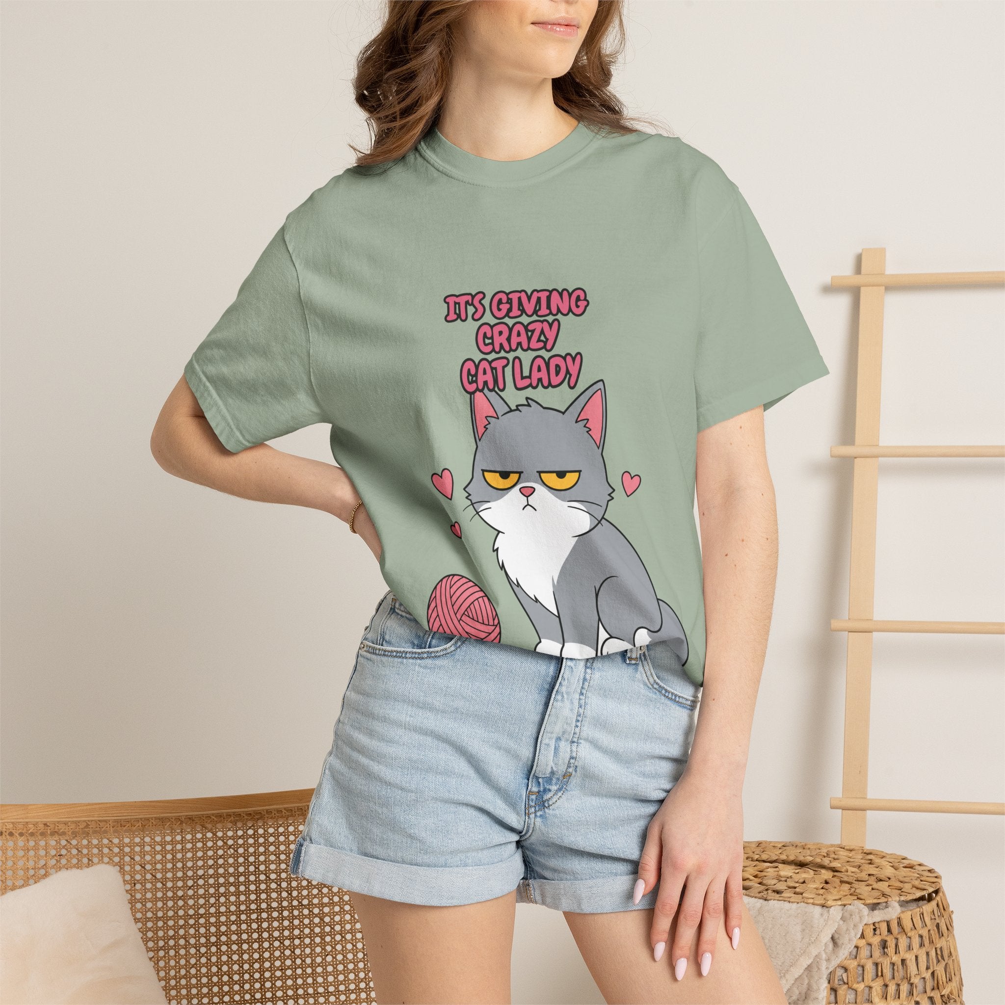 It's Giving Crazy Cat Lady Shirt, Grey Cat Mom Tee, Cat Lover Gift, Funny Cat Owner Sweatshirt