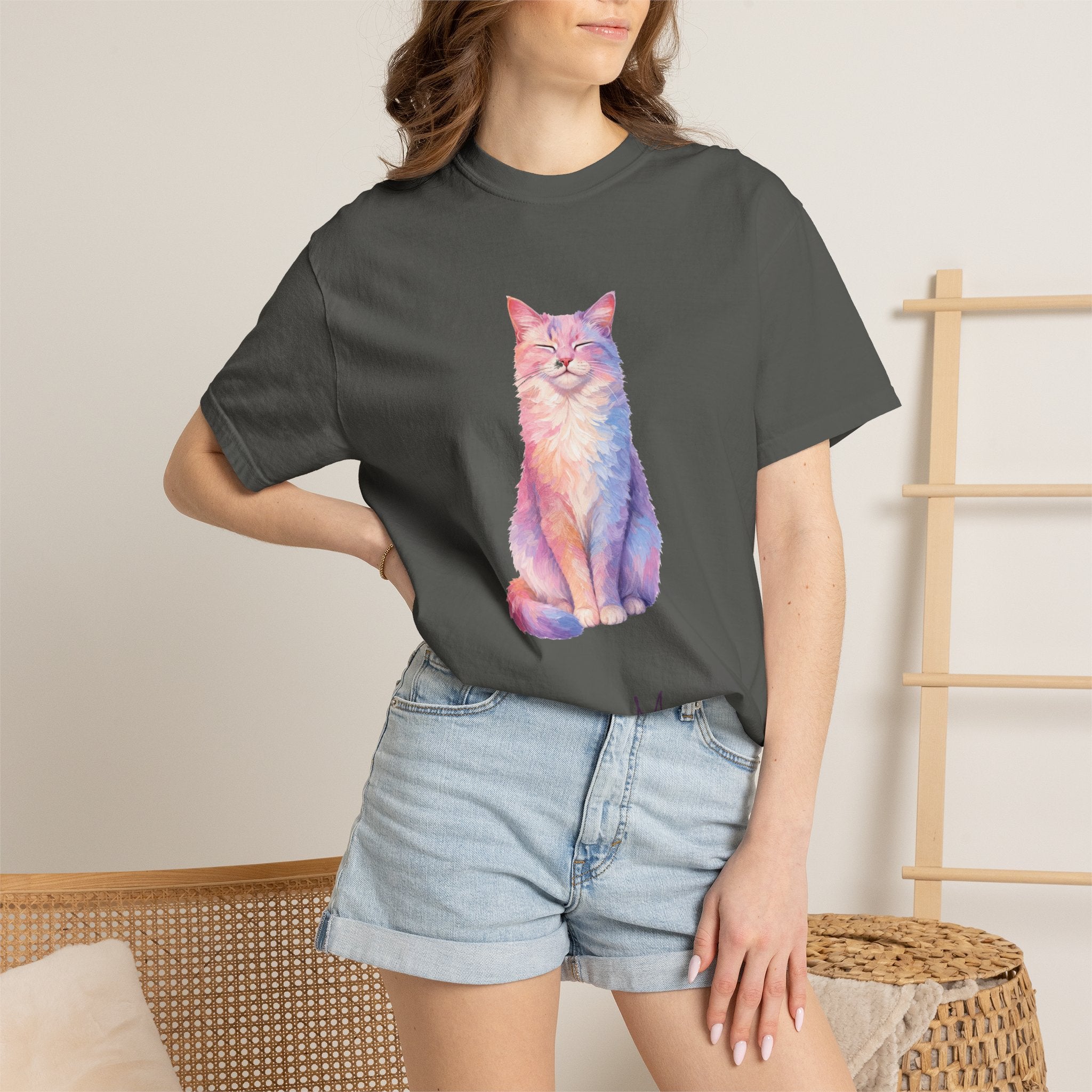 Cat Mom Shirt, Pastel Painterly Cat Tee, Cute Cat Lover Gift, Cat Owner Sweatshirt for Her