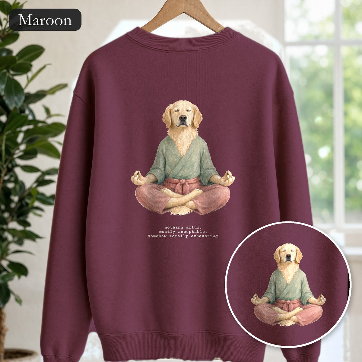 Yoga Dog Shirt, Namaste Zen Dog Tee, Funny Meditation Dog Mom Gift, Painterly Dog Lover Sweatshirt