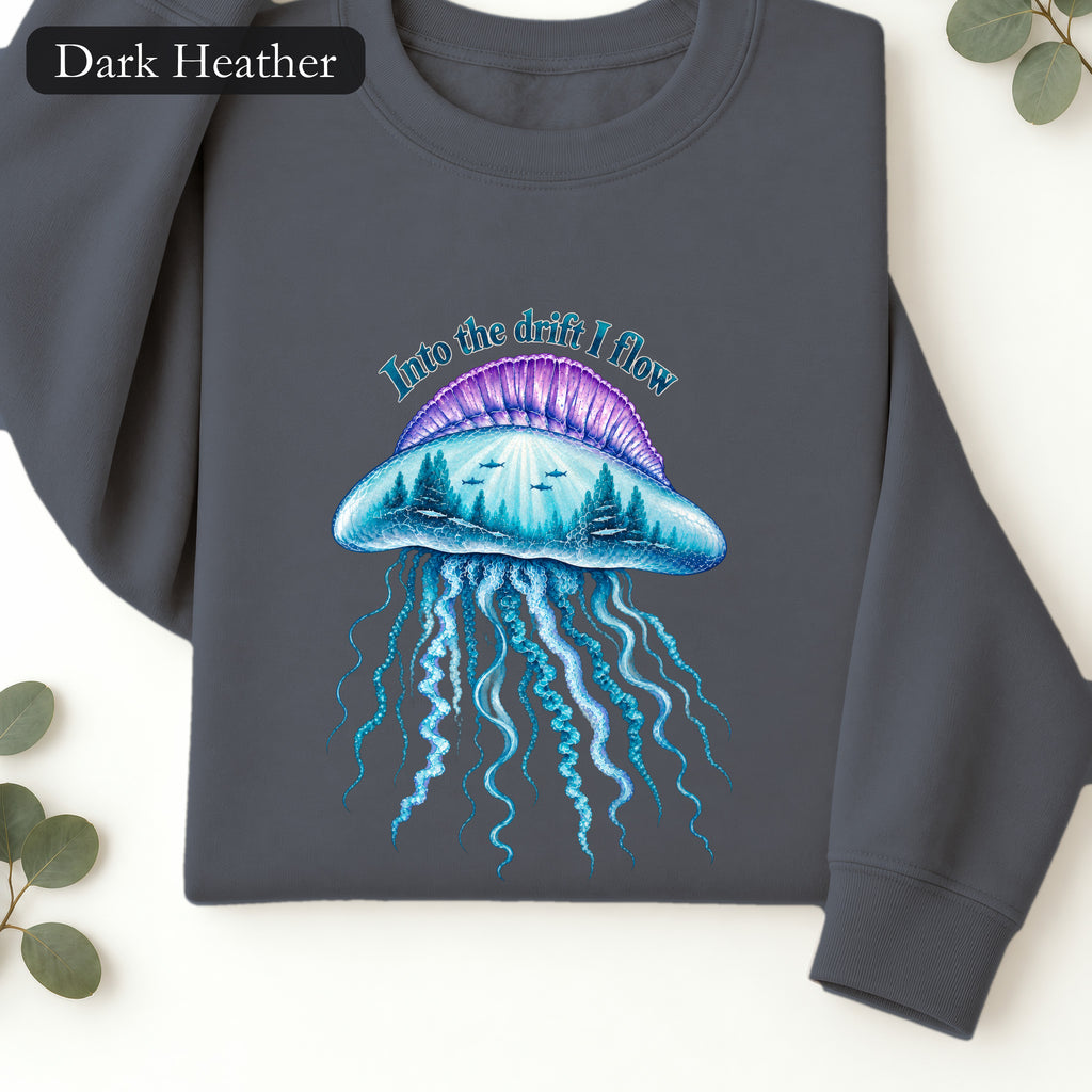 Dreamy Ocean Jellyfish Crewneck Sweatshirt | Ocean Glow Illustration