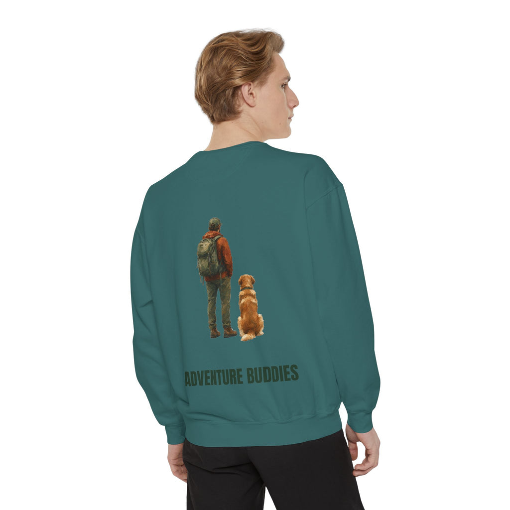 Adventure Buddies Shirt, Dog and Human Hiking Tee, Matching Dog Owner Gift, Painterly Outdoor Sweatshirt