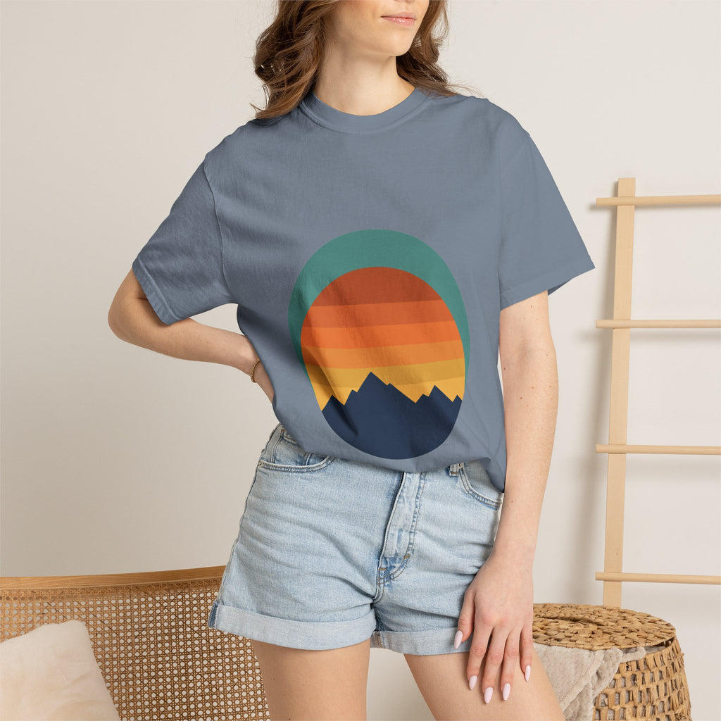 Retro Sunset Mountain Shirt, Vintage Nature Tee, Hiking Outdoor Gift, 70s Landscape Sweatshirt