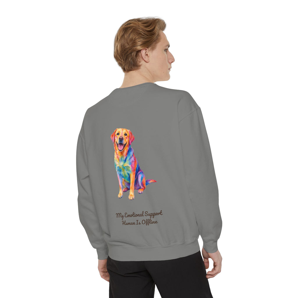 Labrador Shirt, My Emotional Support Human Is Offline Tee, Funny Lab Dog Mom Gift, Painterly Dog Lover Sweatshirt