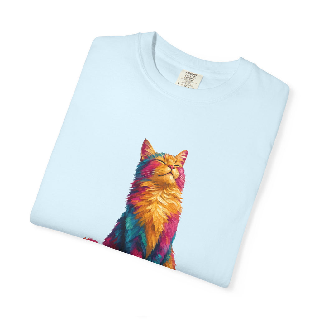 Cat Mom Shirt, Vibrant Painterly Cat Tee, Bold Cat Lover Gift, Colorful Cat Owner Sweatshirt