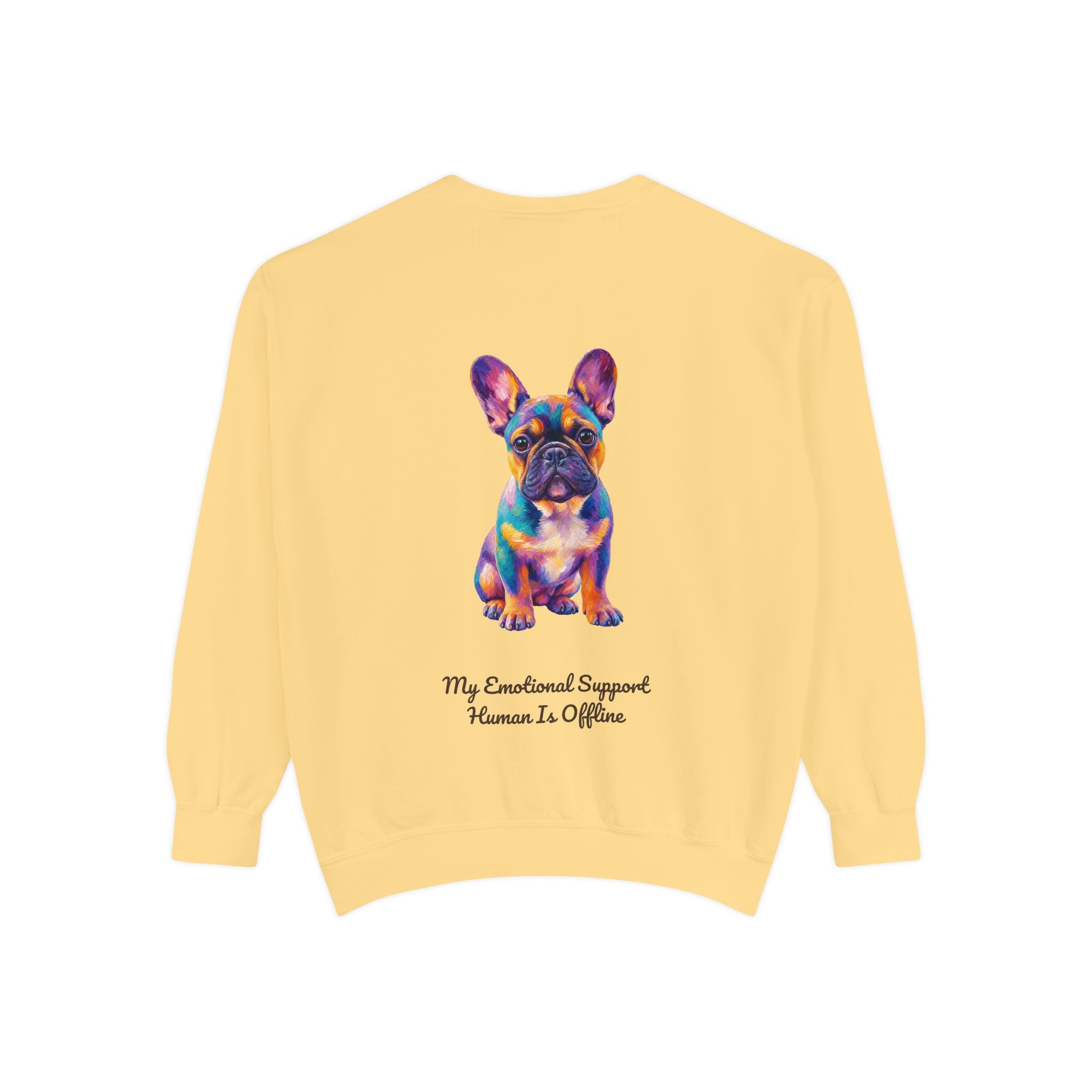 French Bulldog Shirt, My Emotional Support Human Is Offline Tee, Funny Frenchie Dog Mom Gift, Painterly Dog Lover Sweatshirt