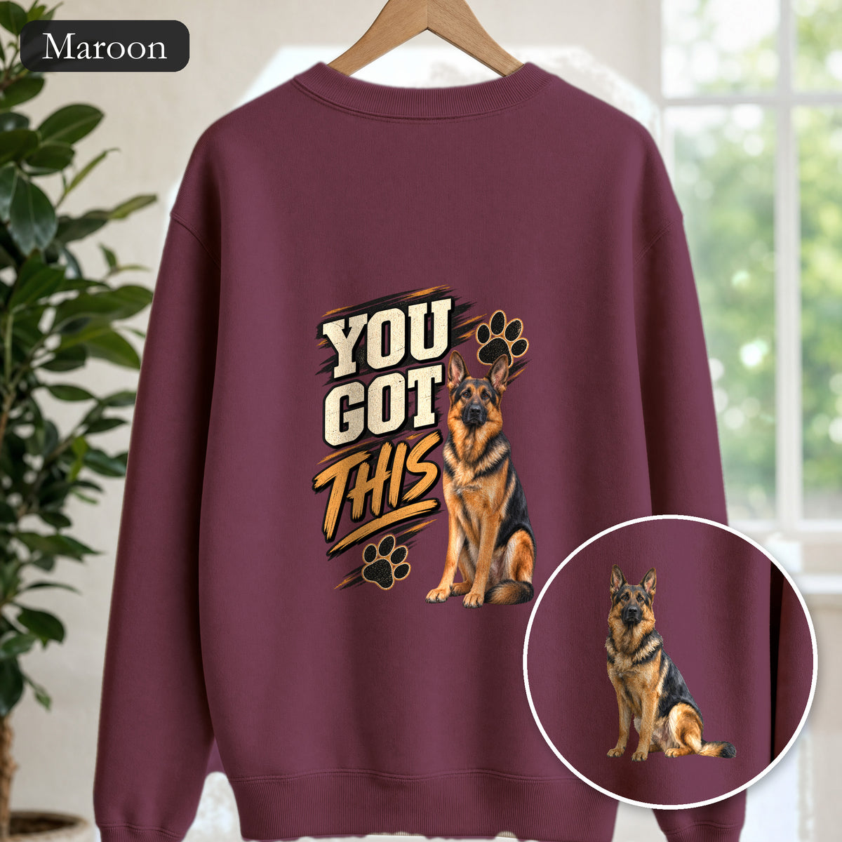 You Got This German Shepherd Shirt, GSD Dog Lover Motivational Tee, Encouragement Dog Mom Gift, Painterly Dog Sweatshirt