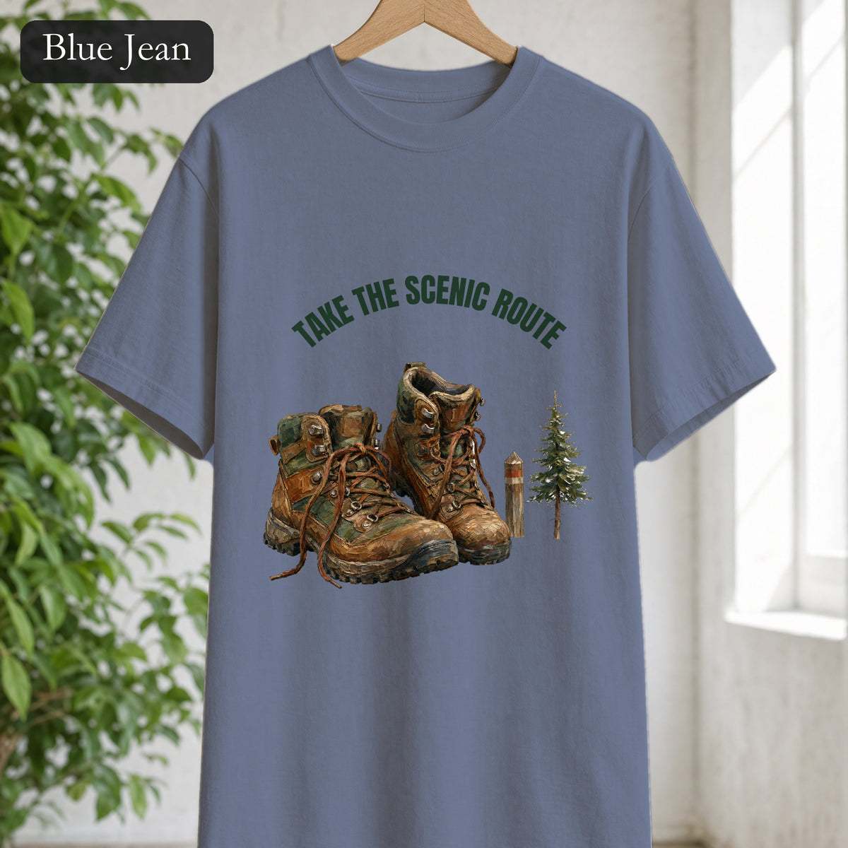 Take the Scenic Route Shirt, Hiking Trail Tee, Outdoor Adventure Nature Gift, Painterly Mountain Sweatshirt