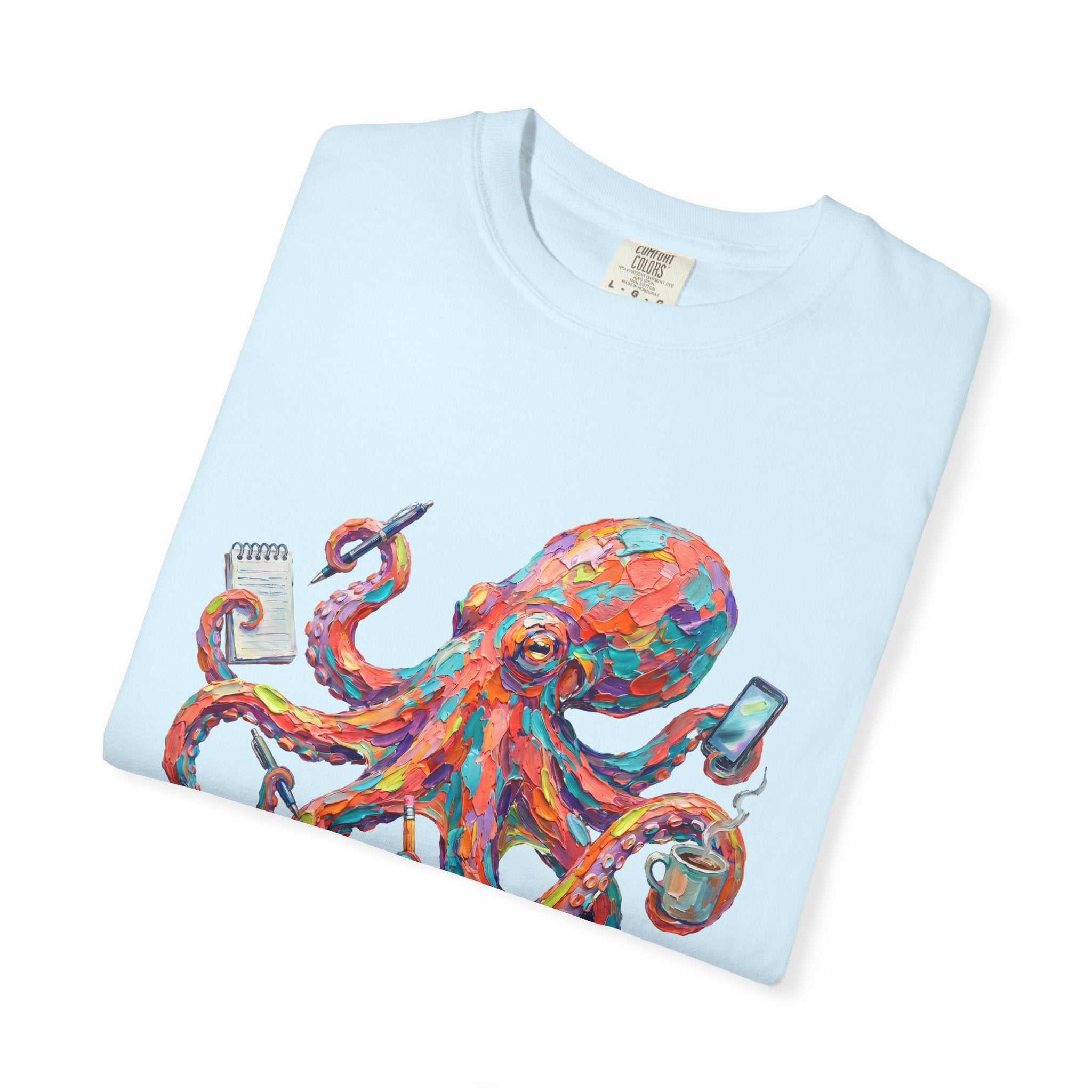 PhD in Multitasking Shirt, Funny Octopus Tee, Busy Mom Boss Gift, Painterly Ocean Humor Sweatshirt