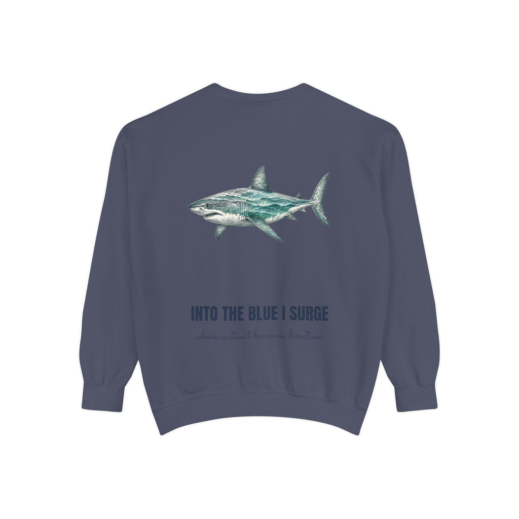 Into the Blue I Surge Shirt, Great White Shark Double Exposure Tee, Ocean Diver Sea Life Gift, Nautical Sweatshirt