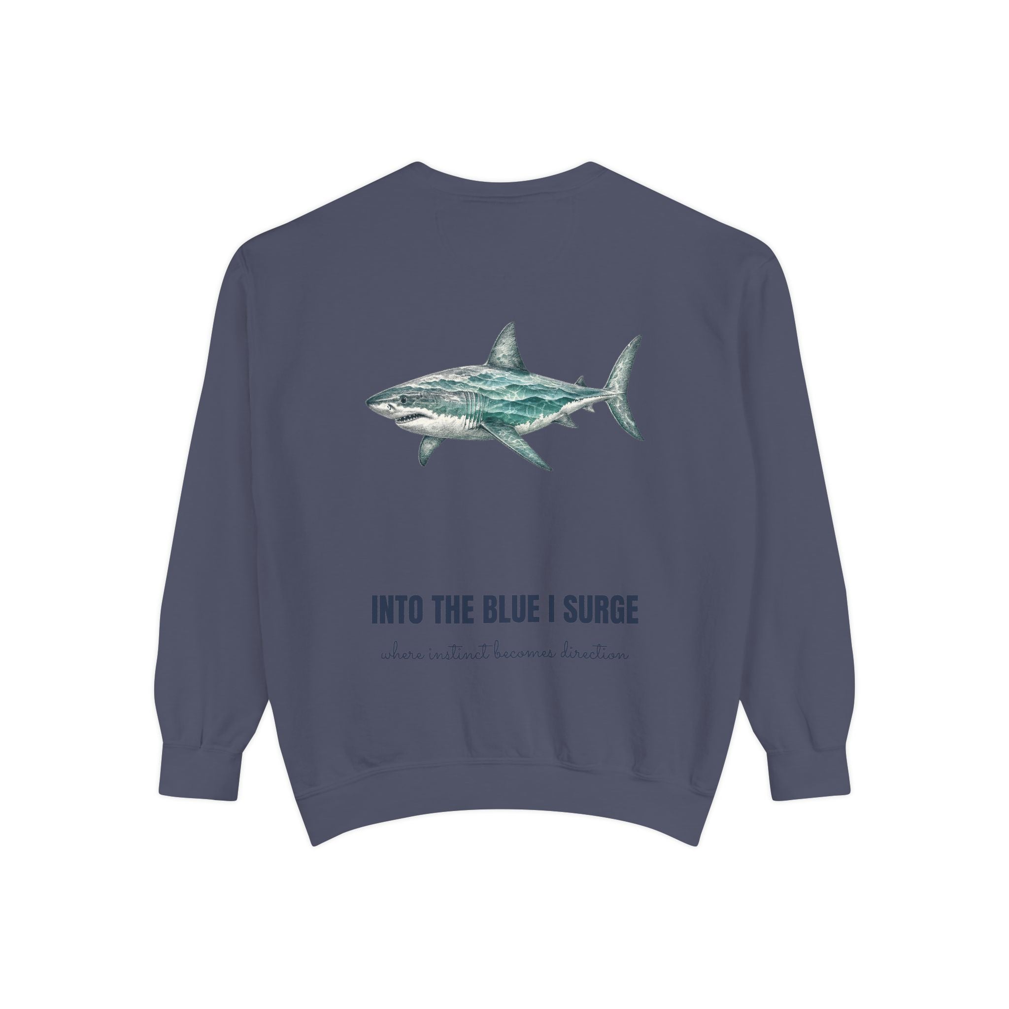 Into the Blue I Surge Shirt, Great White Shark Double Exposure Tee, Ocean Diver Sea Life Gift, Nautical Sweatshirt