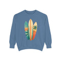 Vintage Surfboard Quarter Zip, Painterly Surf Art Pullover, Beach Coastal Surfer Gift, Summer Ocean Sweatshirt