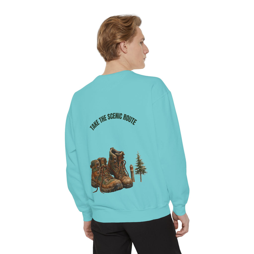 Take the Scenic Route Shirt, Hiking Trail Tee, Outdoor Adventure Nature Gift, Painterly Mountain Sweatshirt