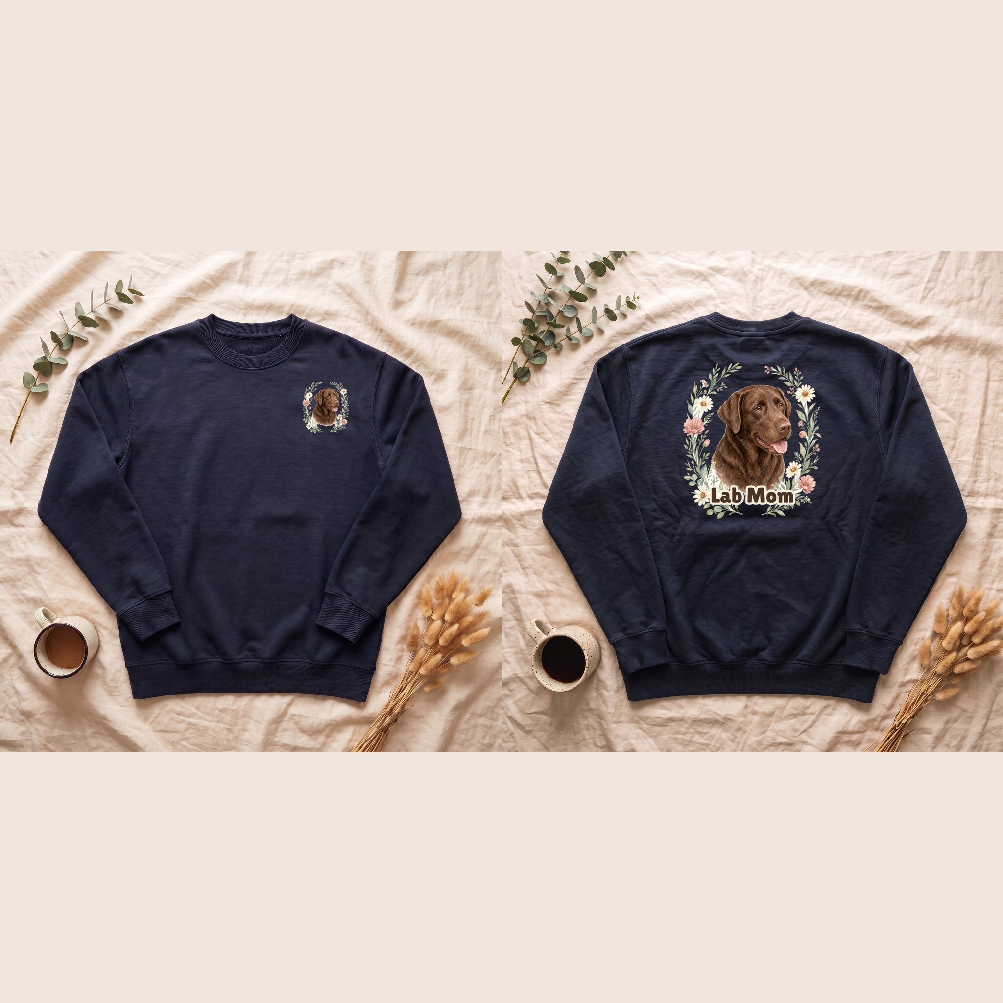 Chocolate Lab Mom Shirt, Labrador Mom Tee, Dog Mom Gift, Wildflower Dog Lover Sweatshirt, Cute Dog Owner Gift
