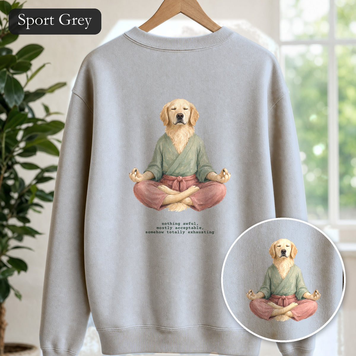 Yoga Dog Shirt, Namaste Zen Dog Tee, Funny Meditation Dog Mom Gift, Painterly Dog Lover Sweatshirt