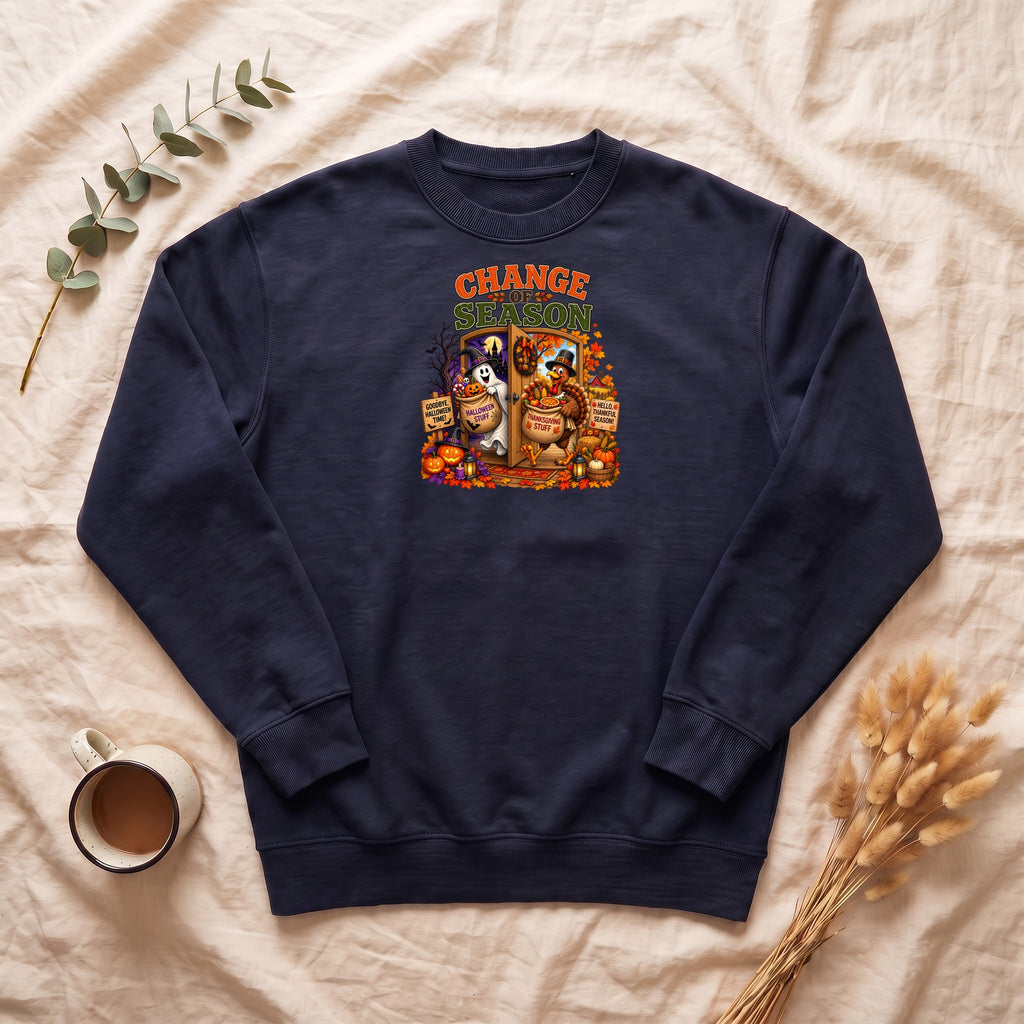 Change Season crewneck sweatshirt | Halloween autumn pumpkins spooky tombstones