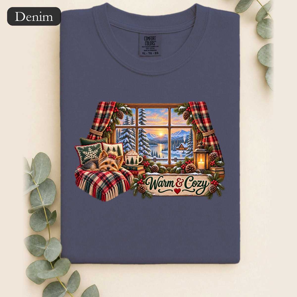 Warm & Cozy Cabin Window Shirt | Winter Lodge Plaid Decor