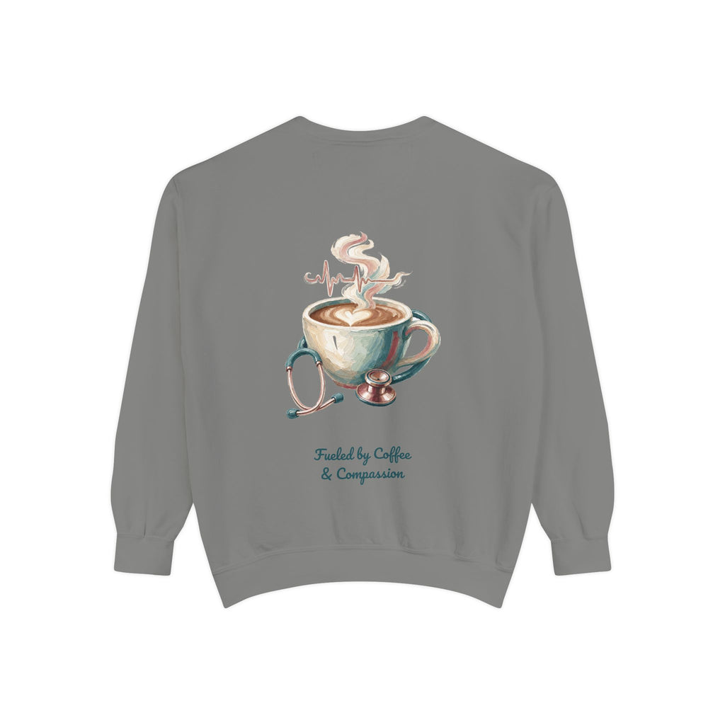 Nurse Shirt, Fueled by Coffee and Compassion Tee, Nurse Week RN Gift, Painterly Nurse Coffee Sweatshirt