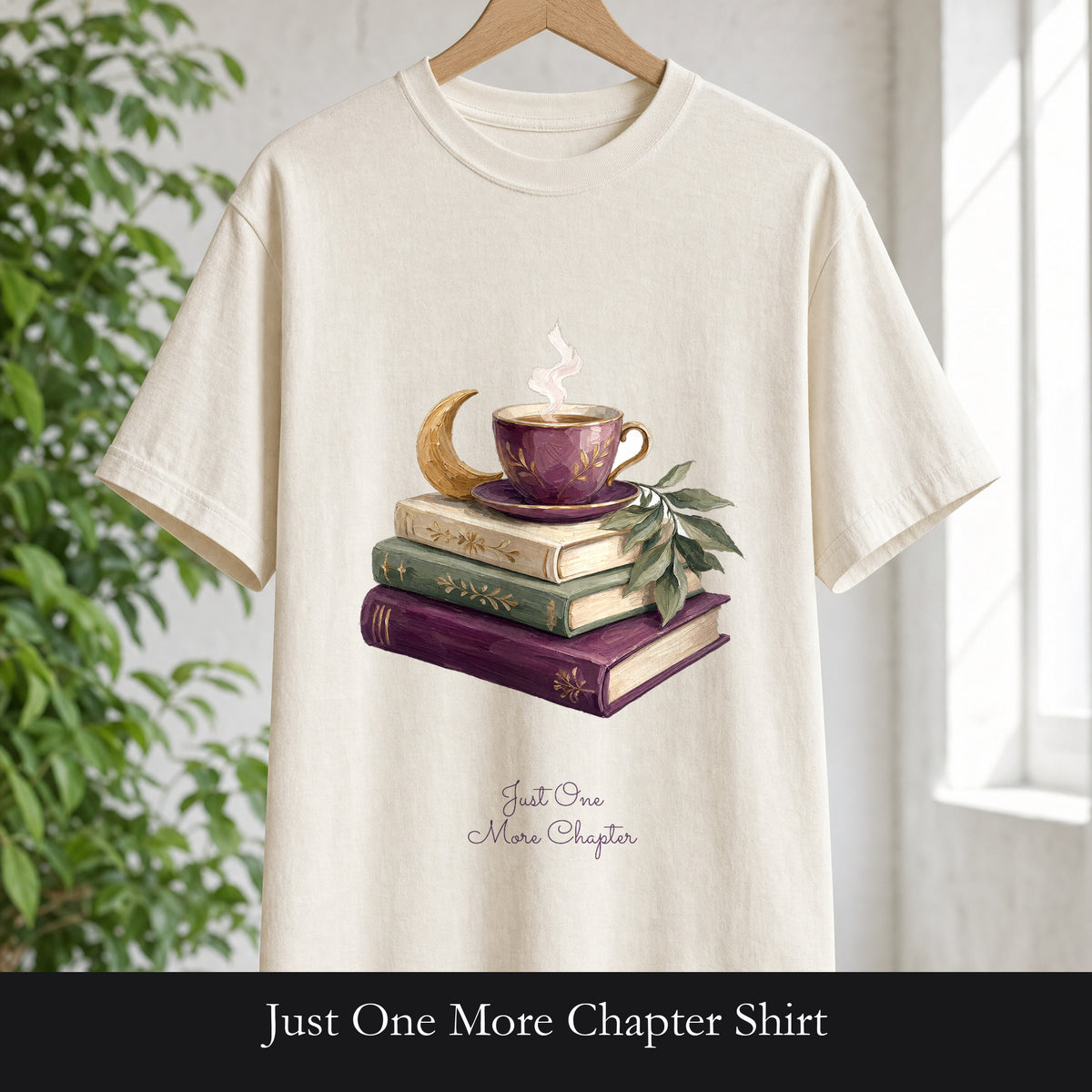 Just One More Chapter Shirt, Bookish Reader Tee, Book Lover Cozy Gift, Painterly Reading Sweatshirt