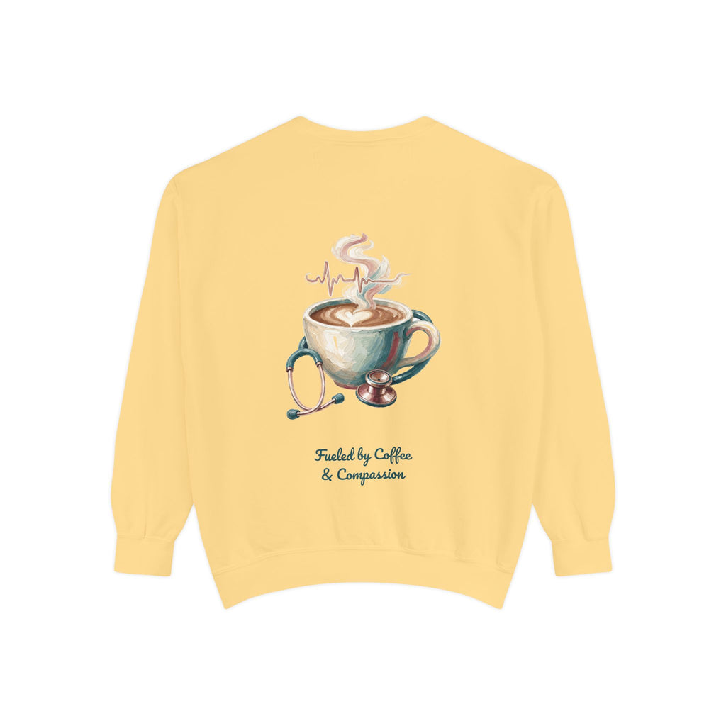 Nurse Shirt, Fueled by Coffee and Compassion Tee, Nurse Week RN Gift, Painterly Nurse Coffee Sweatshirt
