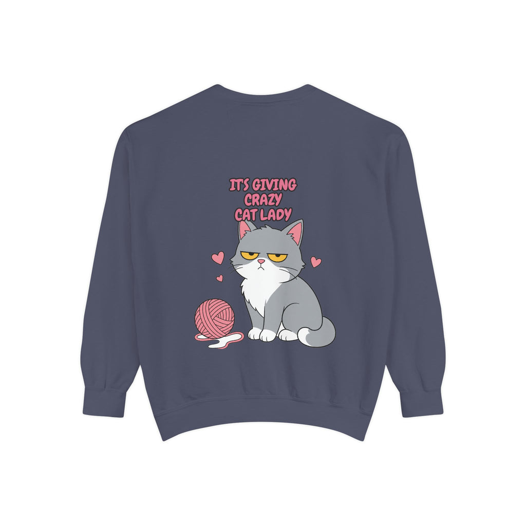It's Giving Crazy Cat Lady Shirt, Grey Cat Mom Tee, Cat Lover Gift, Funny Cat Owner Sweatshirt