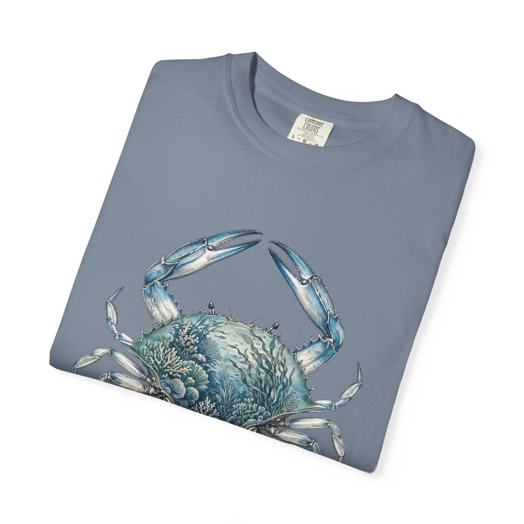 Into the Tides I Roam Shirt, Blue Crab Double Exposure Tee, Ocean Beach Coastal Lover Gift, Nautical Sea Life Sweatshirt
