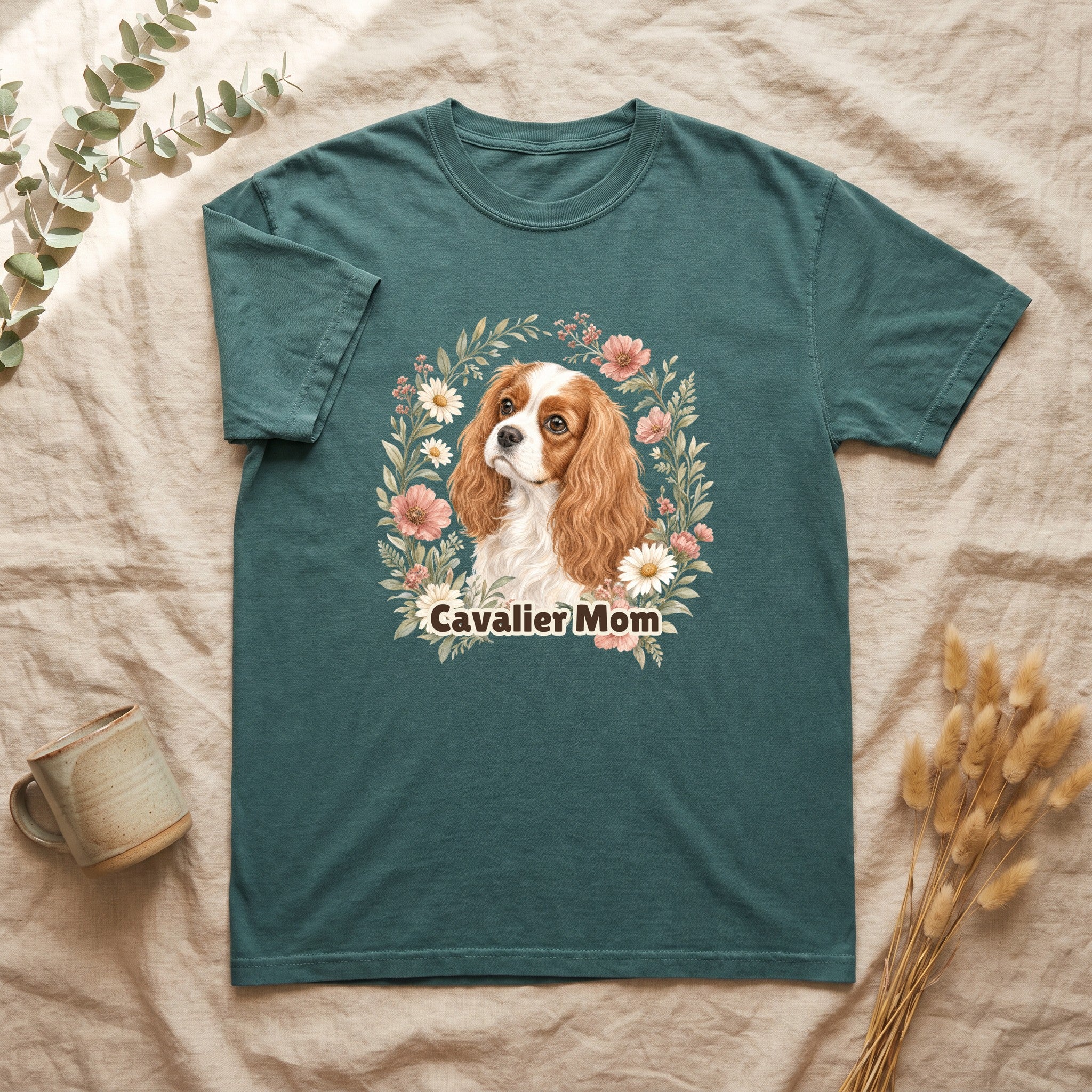 Cavalier Mom Shirt, Cavalier King Charles Spaniel Tee, Dog Mom Gift, Wildflower Dog Lover Sweatshirt