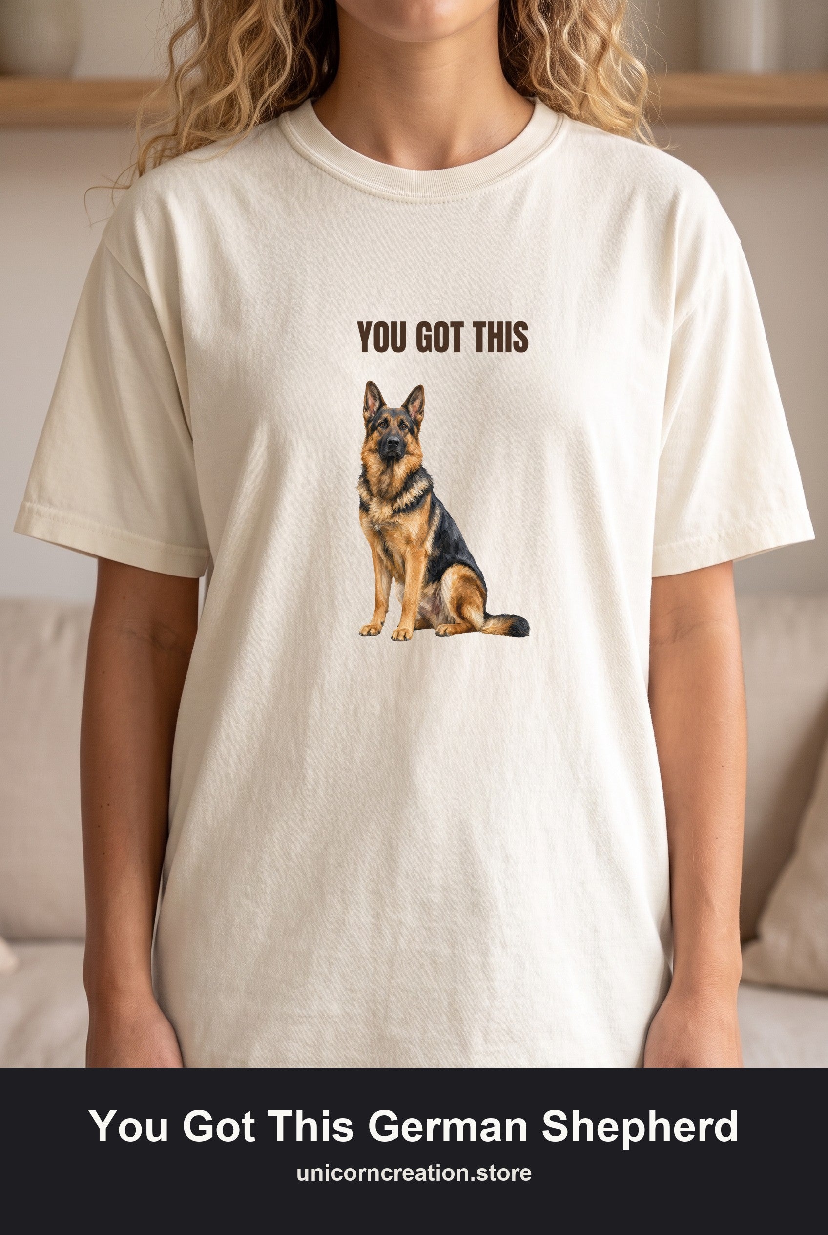 You Got This German Shepherd Shirt, GSD Dog Lover Motivational Tee, Encouragement Dog Mom Gift, Painterly Dog Sweatshirt