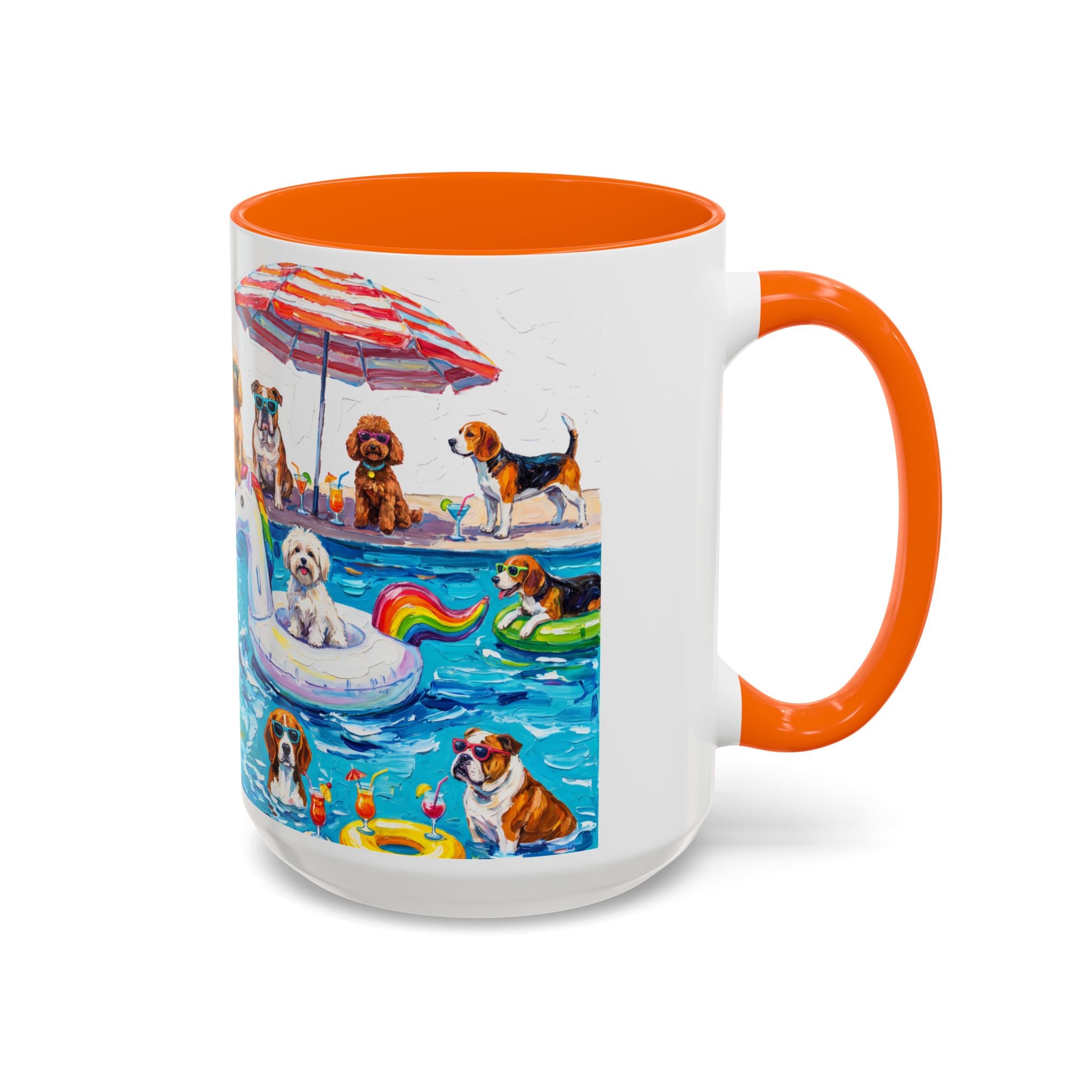 Dogs Pool Party Coffee Mug — Funny Summer Dog Mug (15 oz)