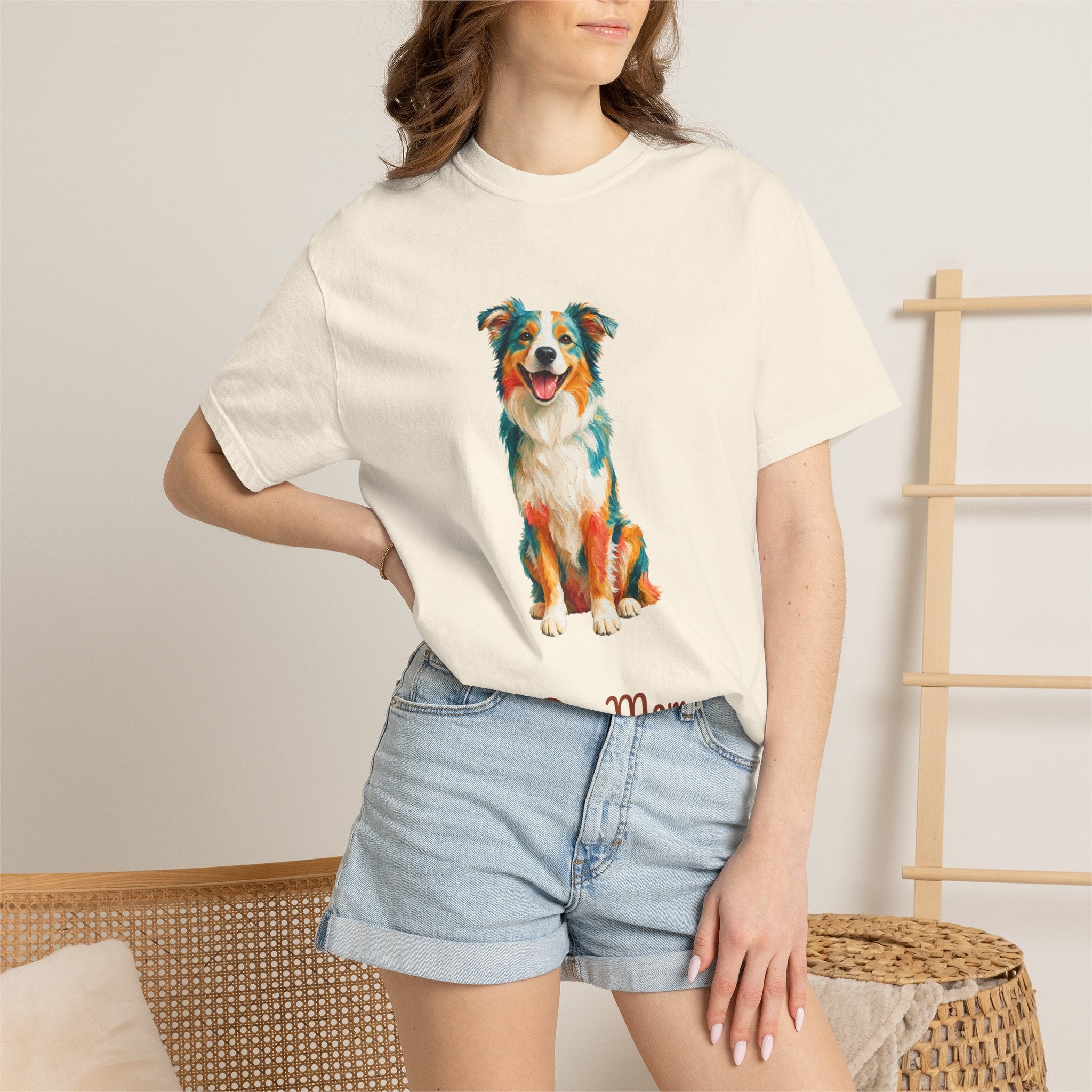 Dog Mom Shirt, Vibrant Painterly Dog Tee, Bold Dog Lover Gift, Colorful Dog Owner Sweatshirt