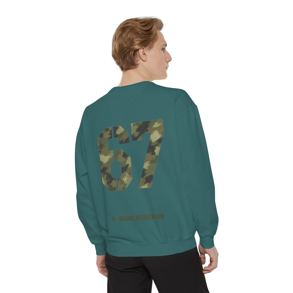 Organic Intervention 67 Camo Shirt, OI Military Number Tee, Streetwear Camo Graphic Gift, Bold Statement Sweatshirt