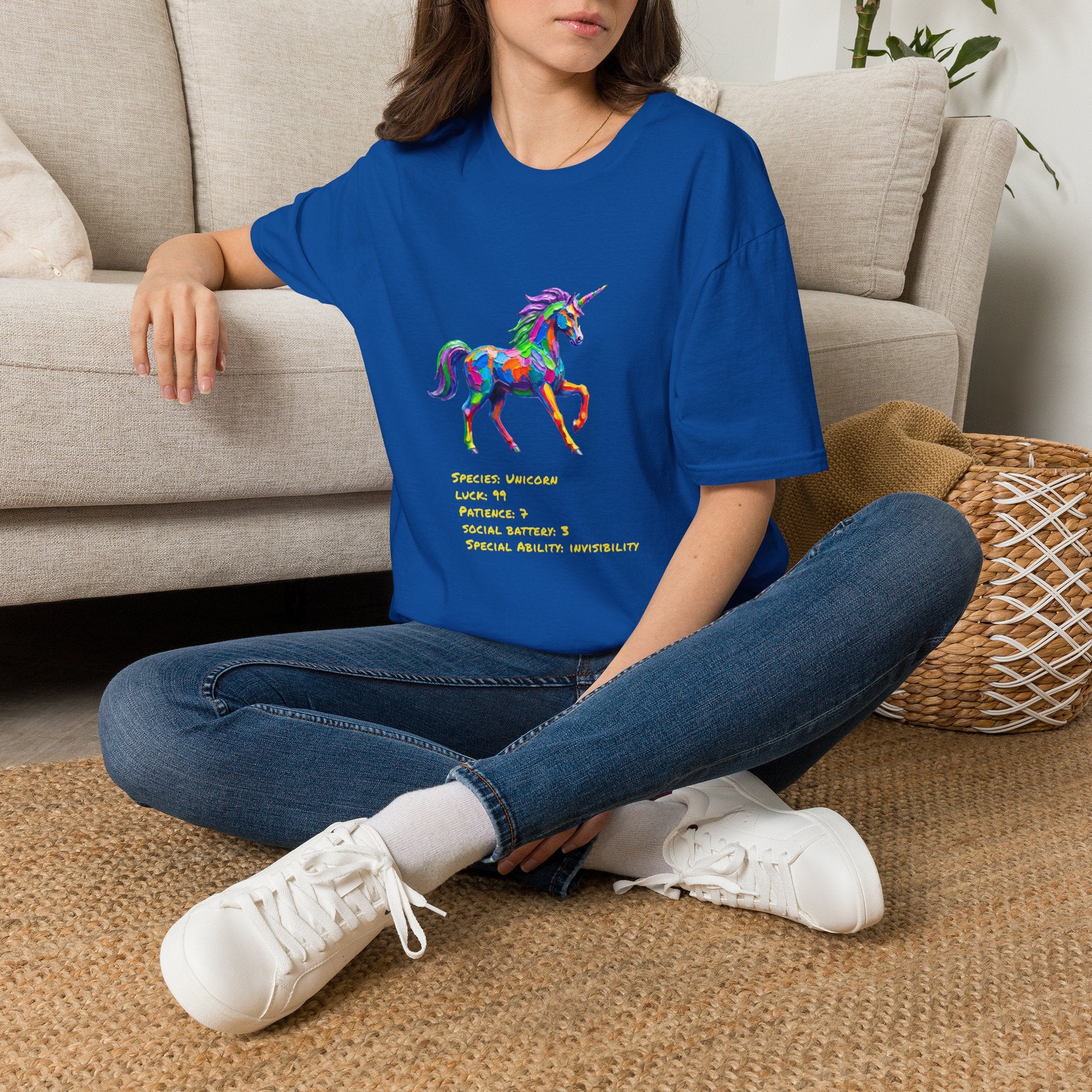 Unicorn Stat Card Shirt — Special Ability: Invisibility, RPG Tee