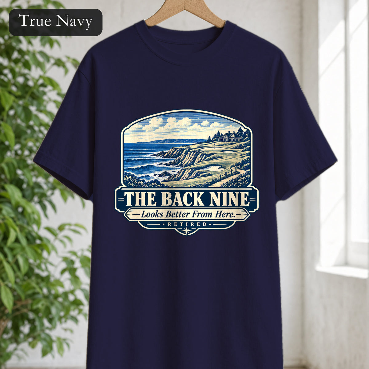 The Back Nine Shirt, Scenic Golf Coast Tee, Vintage Golf Course Graphic, Golfer Gift