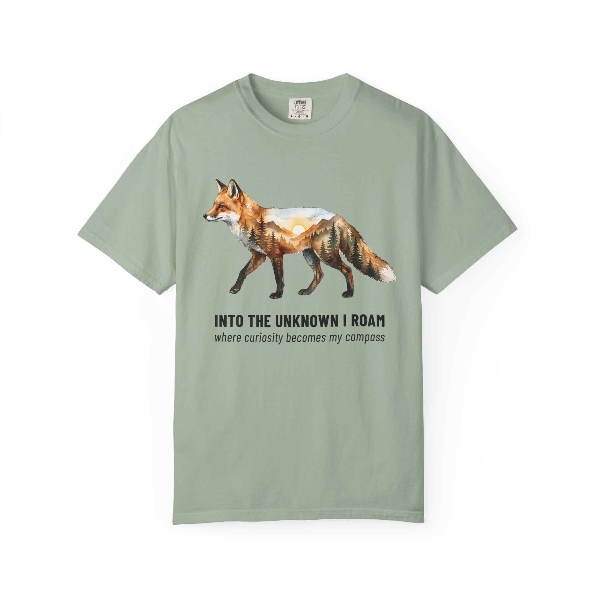 Fox Graphic T-Shirt — "Into the Unknown I Roam" Adventure Tee