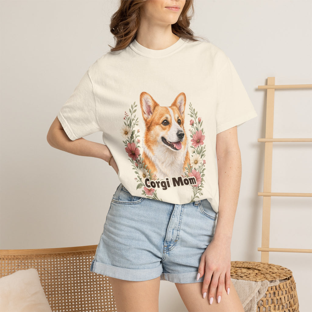 Corgi Mom Shirt, Corgi Mama Tee, Dog Mom Gift, Wildflower Corgi Lover Sweatshirt, Cute Dog Owner Gift