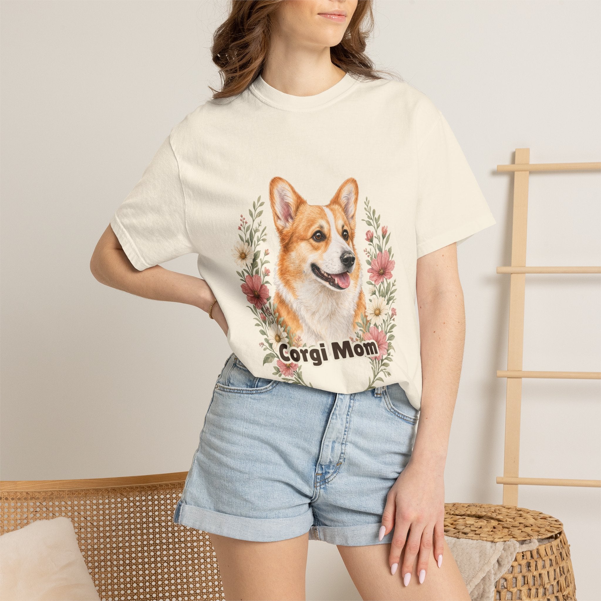Corgi Mom Shirt, Corgi Mama Tee, Dog Mom Gift, Wildflower Corgi Lover Sweatshirt, Cute Dog Owner Gift