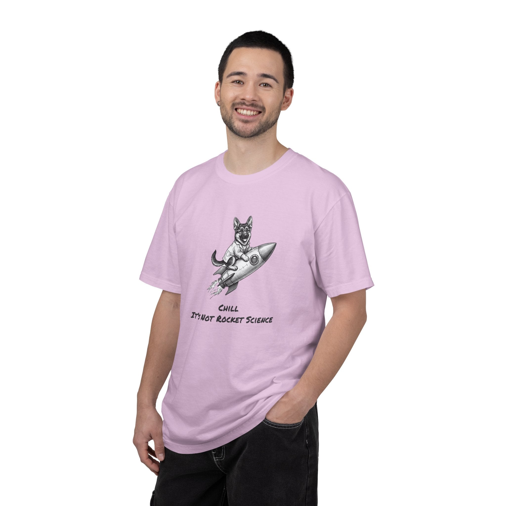 Dog on Rocket T-Shirt — Chill, It's Not Rocket Science