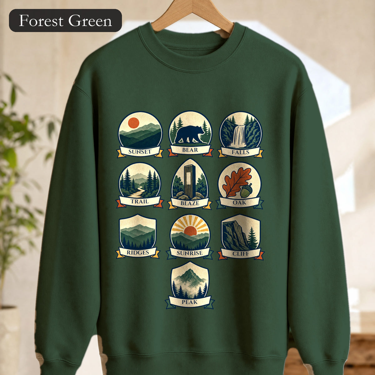 Appalachian Trail Shirt, Hiking Badge Tee, AT Thru Hiker Gift, Retro Adventure Nature Sweatshirt