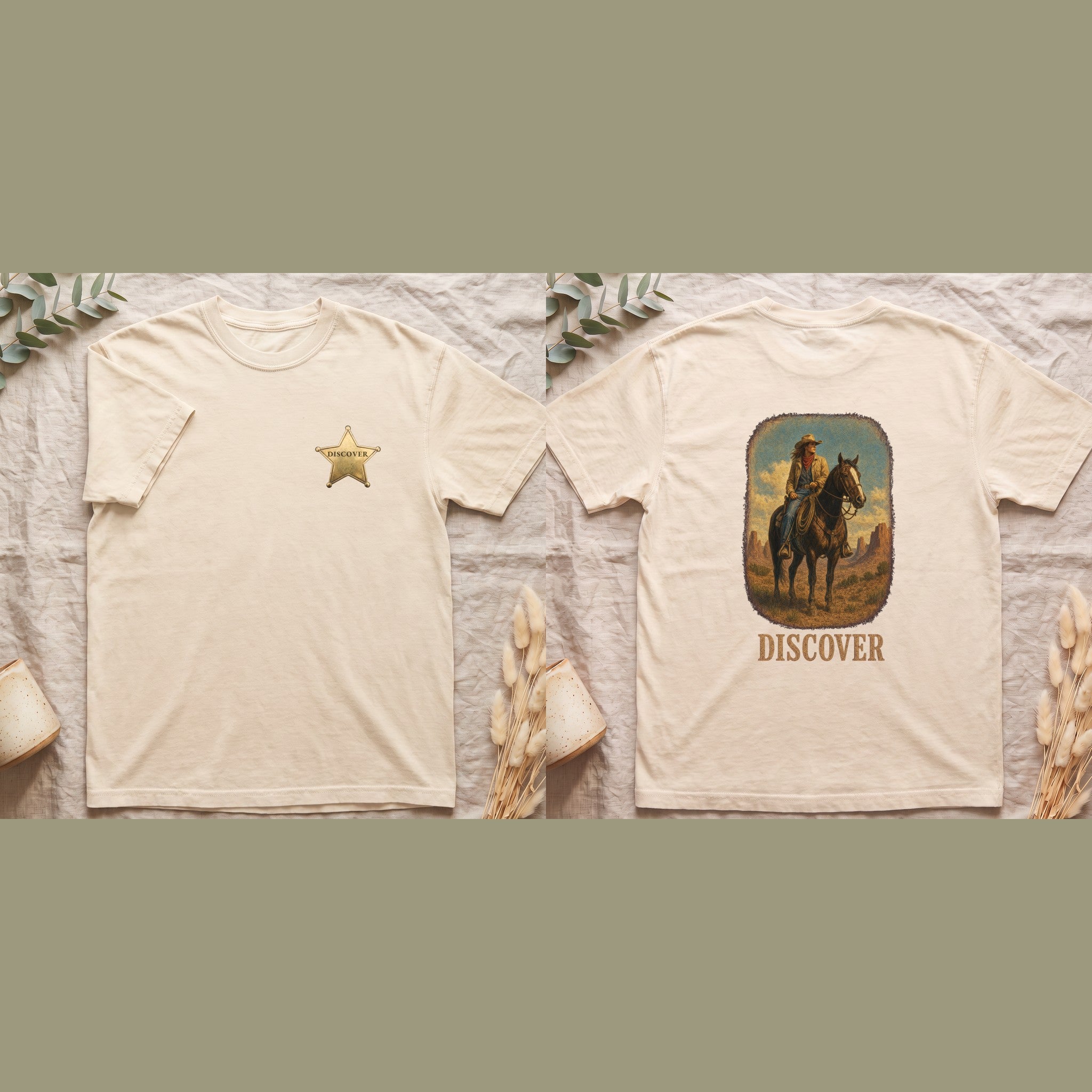 Discover Cowgirl Shirt, Vintage Western Horse Tee, Desert Rodeo Tee, Sheriff Star Cowgirl Gift