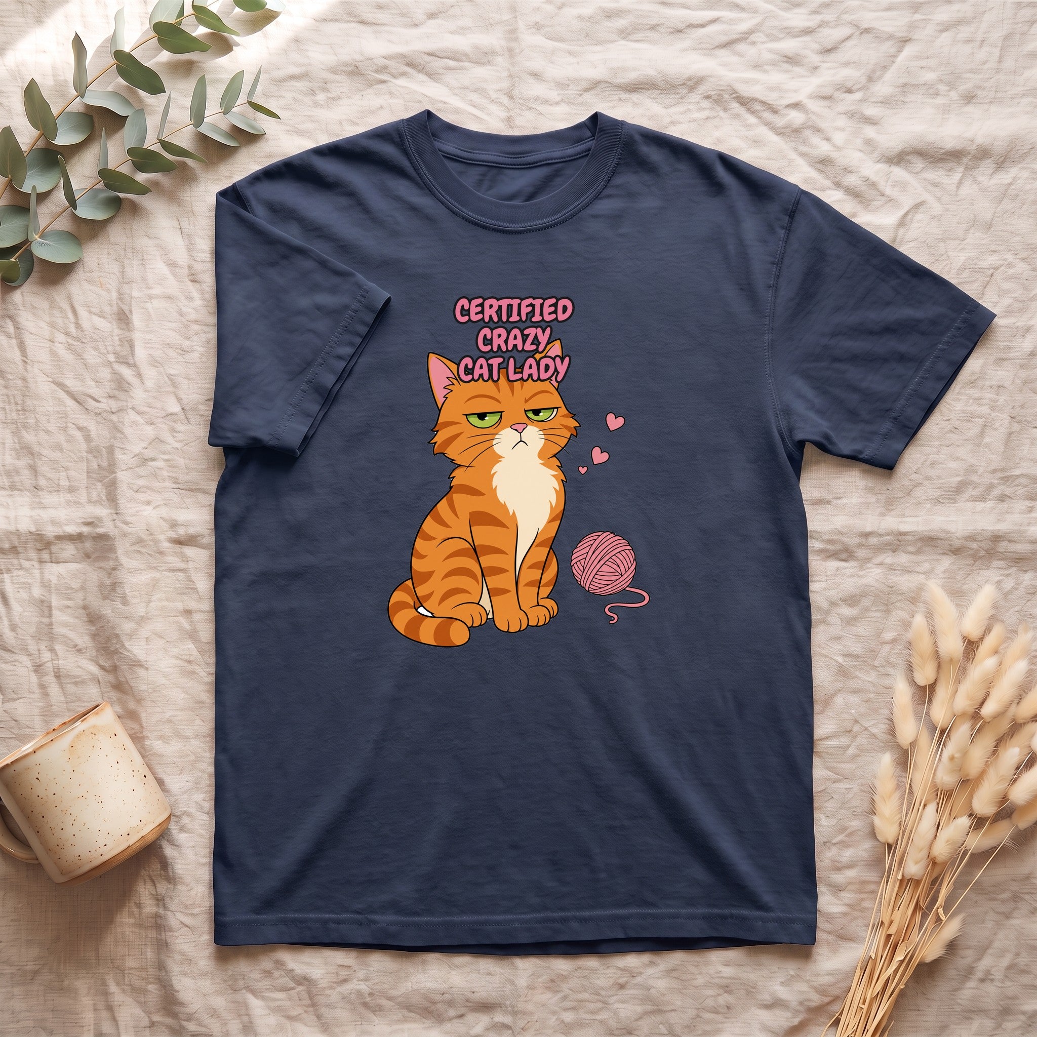 Certified Crazy Cat Lady Shirt, Orange Cat Mom Tee, Ginger Cat Lover Gift, Funny Cat Owner Sweatshirt