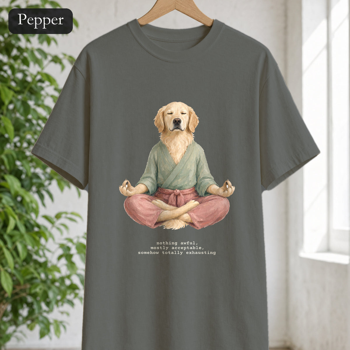 Yoga Dog Shirt, Namaste Zen Dog Tee, Funny Meditation Dog Mom Gift, Painterly Dog Lover Sweatshirt