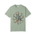 Boho Octopus Shirt, Folk Art Octopus Tee, Japanese Pattern Ocean Lover Gift, Vintage Floral Octopus Sweatshirt