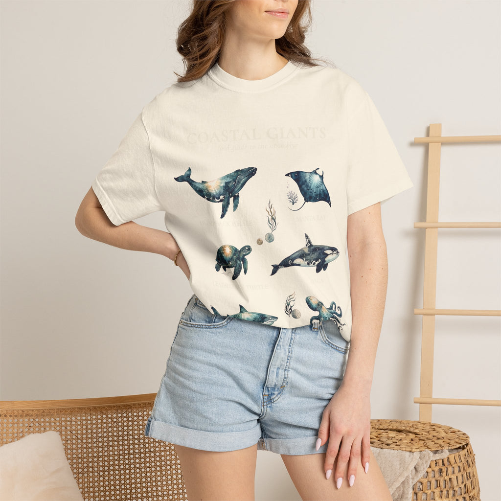 Vintage Ocean Creatures Sweatshirt, Marine Life Field Guide Crewneck, Whale Octopus Sea Turtle Ocean Lover Gift