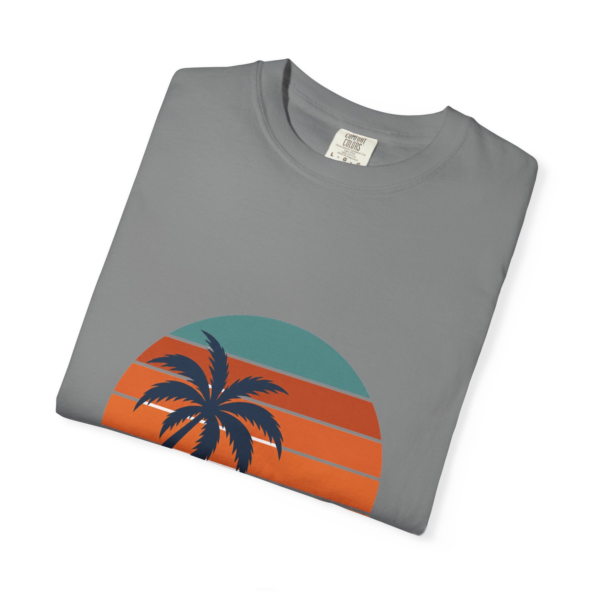 Retro Sunset Beach Shirt, Vintage Palm Tee, Ocean Surf Gift, 70s Coastal Landscape Sweatshirt