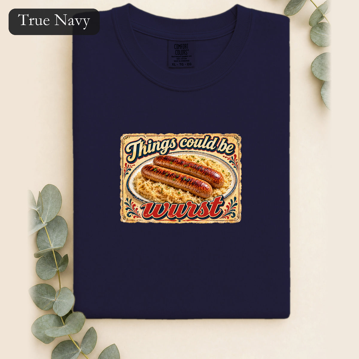 Things Could Be Wurst bratwurst illustration Shirt | vintage diner graphic