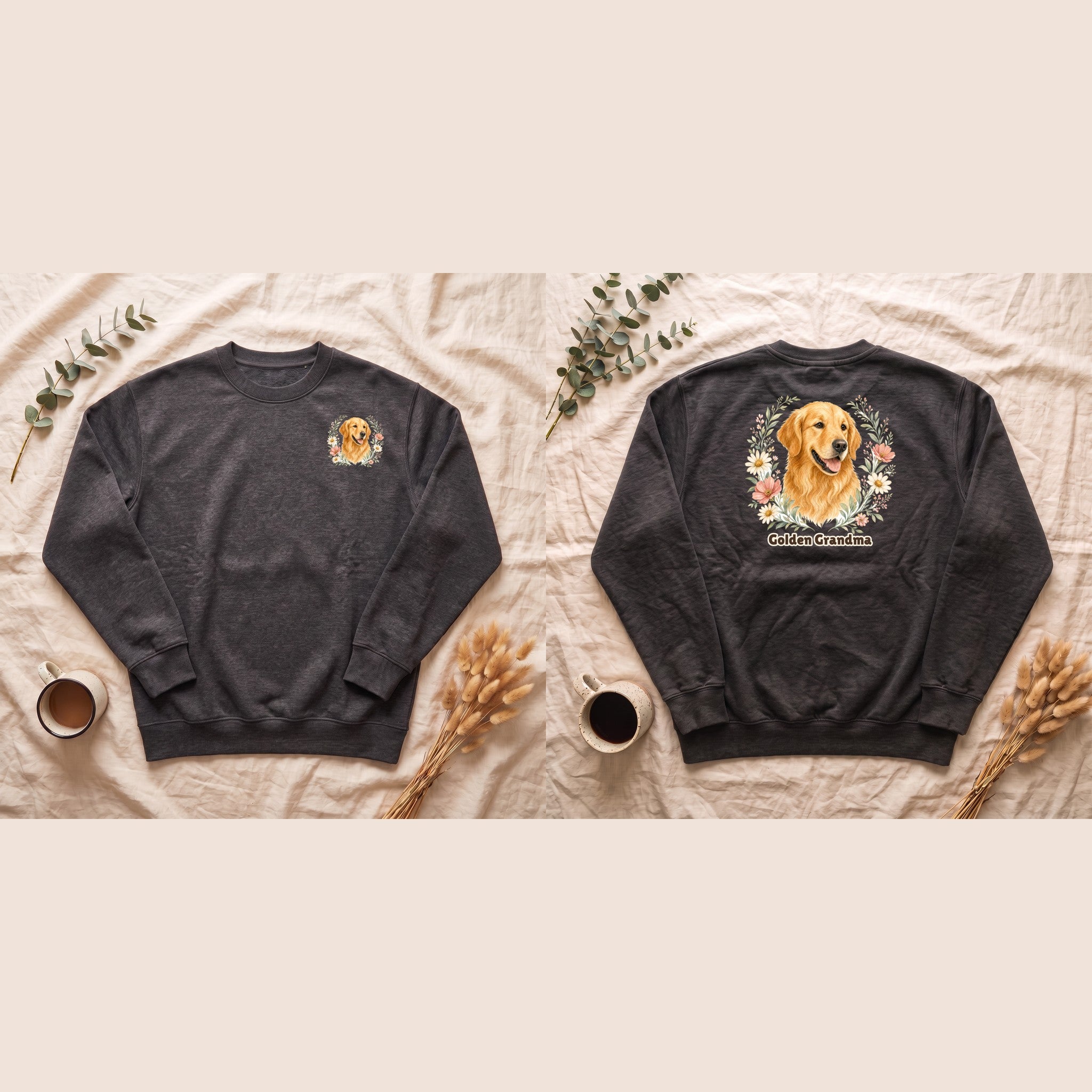 Golden Retriever Grandma Shirt, Golden Grandma Tee, Dog Grandma Gift, Wildflower Dog Lover Sweatshirt
