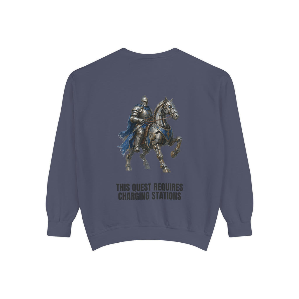 This Quest Requires Charging Stations Shirt, Knight Robot Horse Tee, Funny Gamer Tech Gift, Sci-Fi Fantasy Sweatshirt
