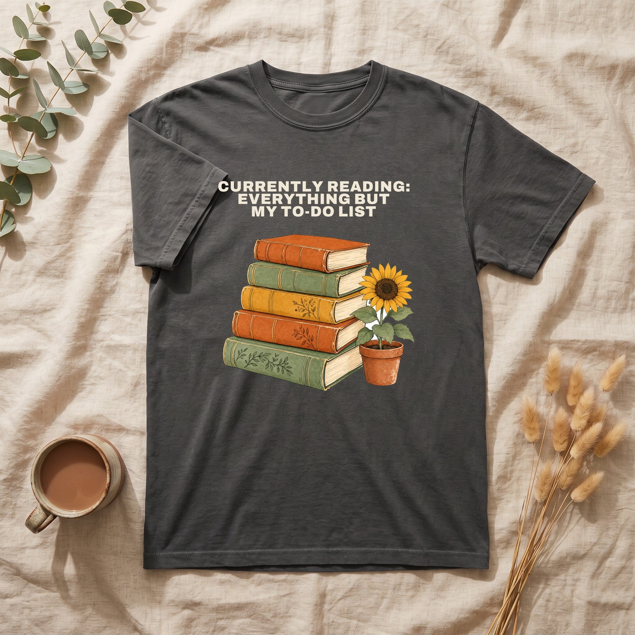 Currently Reading Everything But My To-Do List Shirt, Funny Bookish Tee, Book Lover Reader Gift