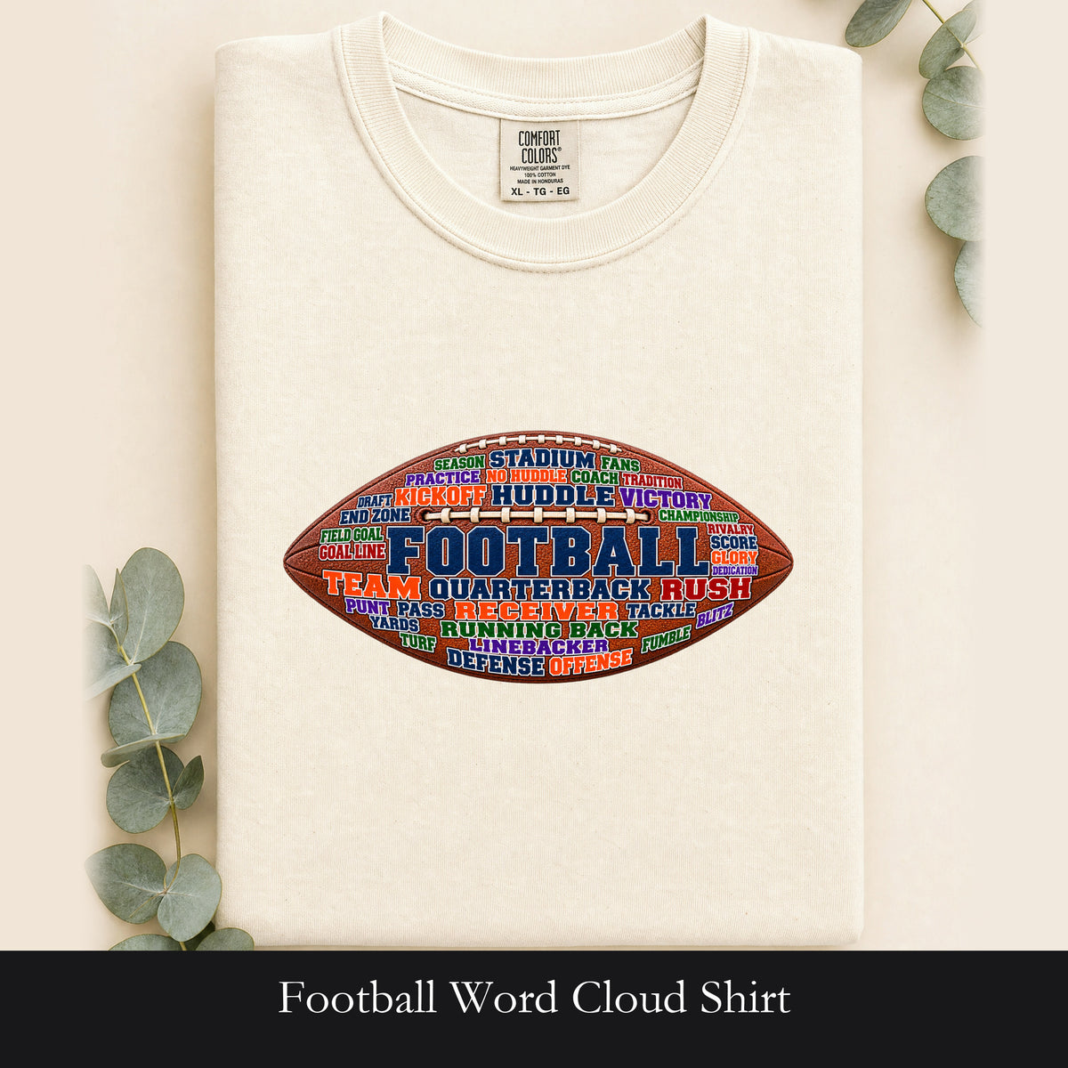 Football Word Cloud Shirt | Football Typography Tee