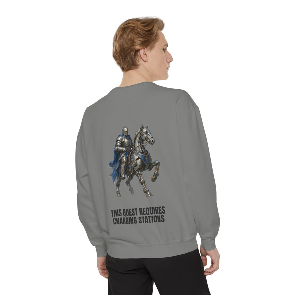This Quest Requires Charging Stations Shirt, Knight Robot Horse Tee, Funny Gamer Tech Gift, Sci-Fi Fantasy Sweatshirt