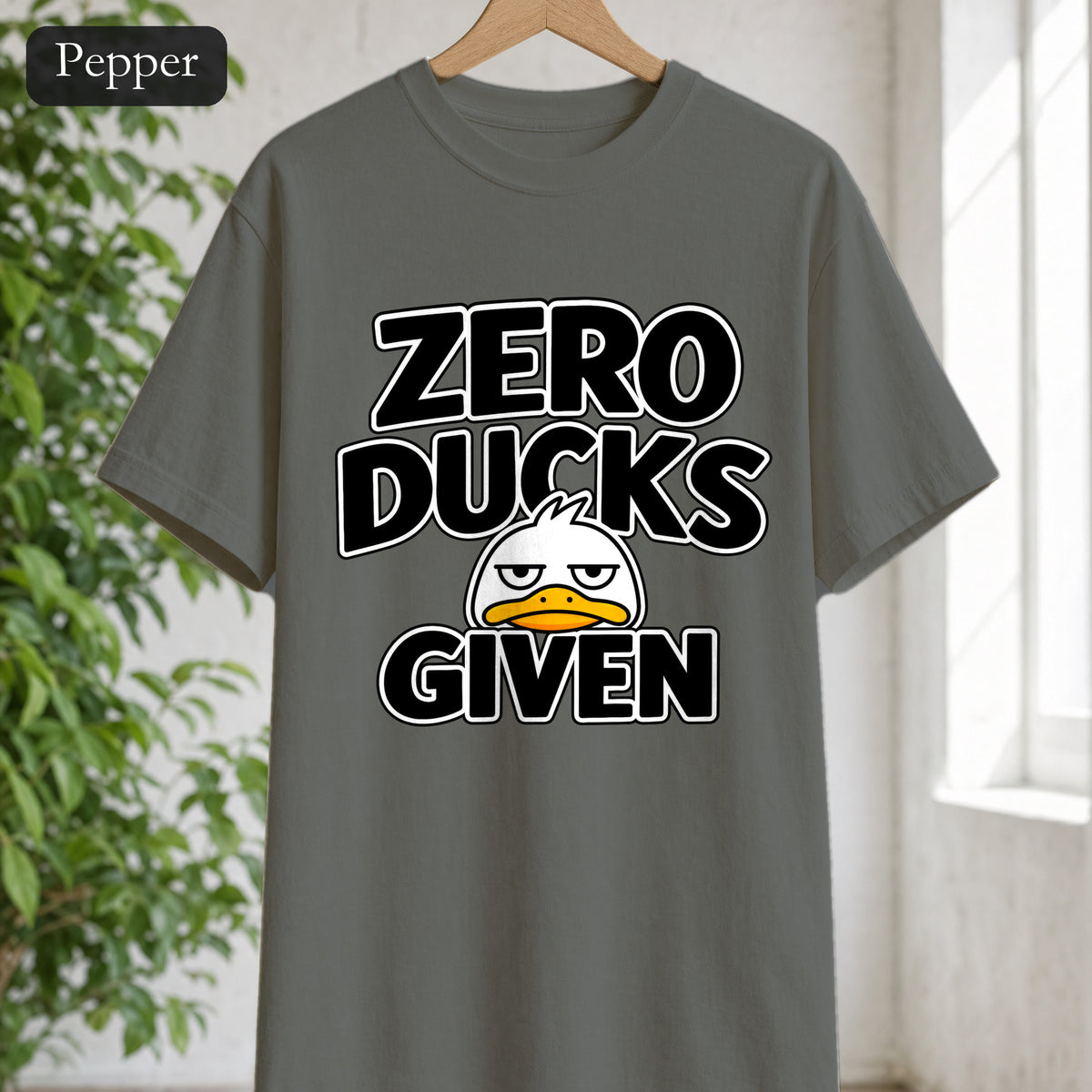 Zero Ducks Given shirt | Funny duck illustration, sarcastic slogan